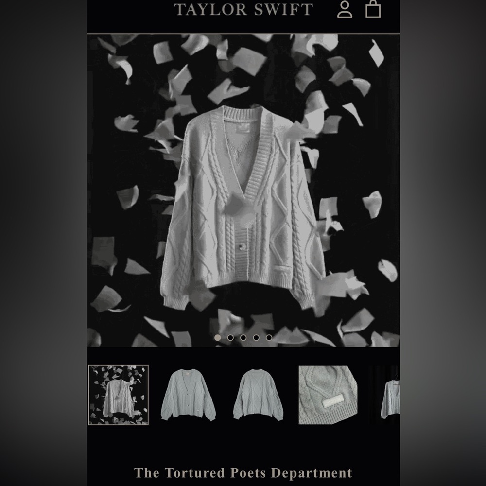 The Tortured Poets Department Official Taylor Swift Cardigan Size M/L
